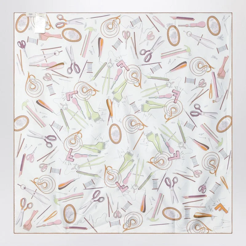 Fendi Light Blue Silk Foulard Women - 1