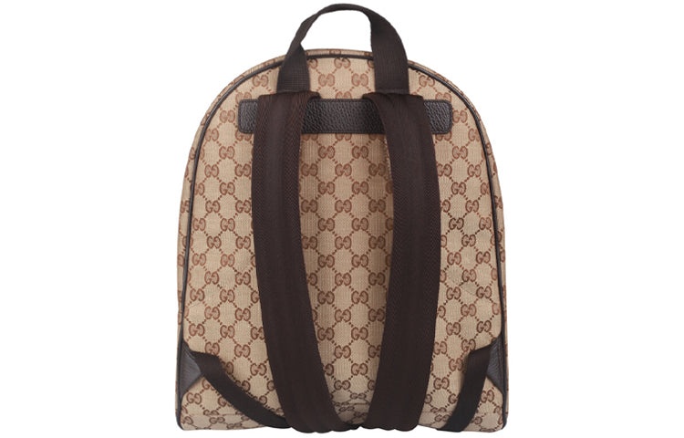 Gucci Logo Leather Logo Canvas schoolbag Backpack Unisex / / Brown Classic 449906-KY9NN-9873 - 3