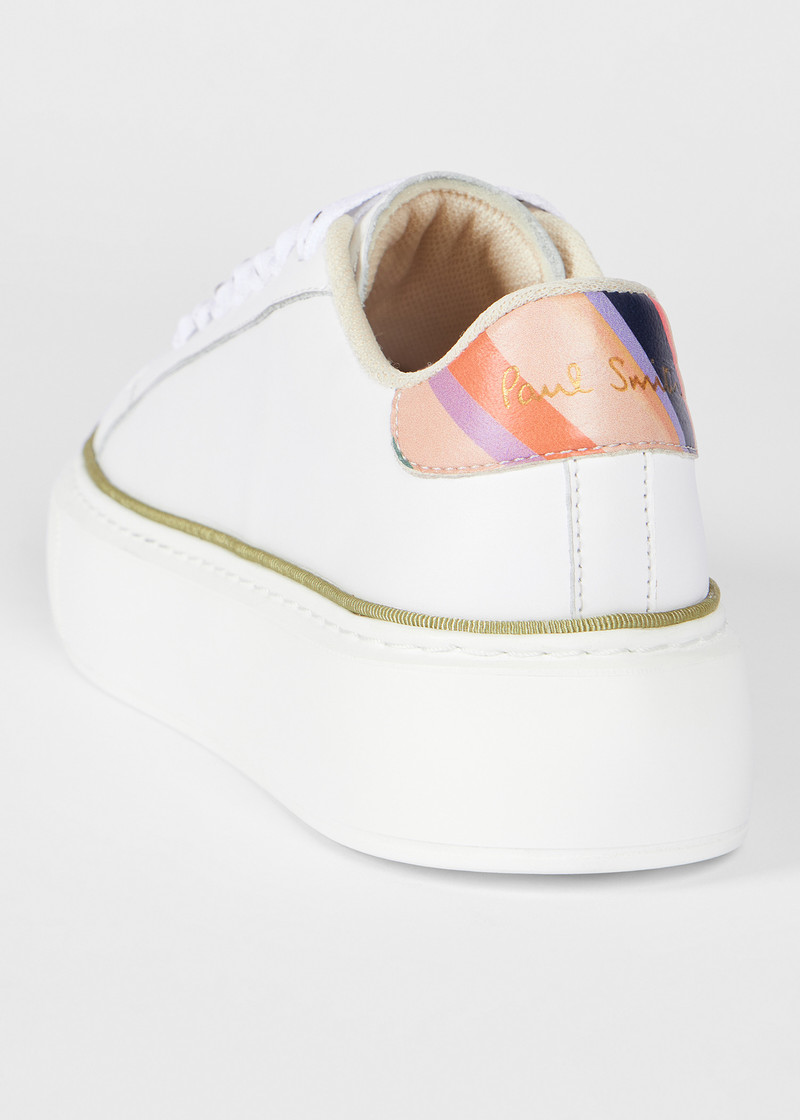 Paul Smith Women's White Leather 'Guppy' Platform Trainers outlook