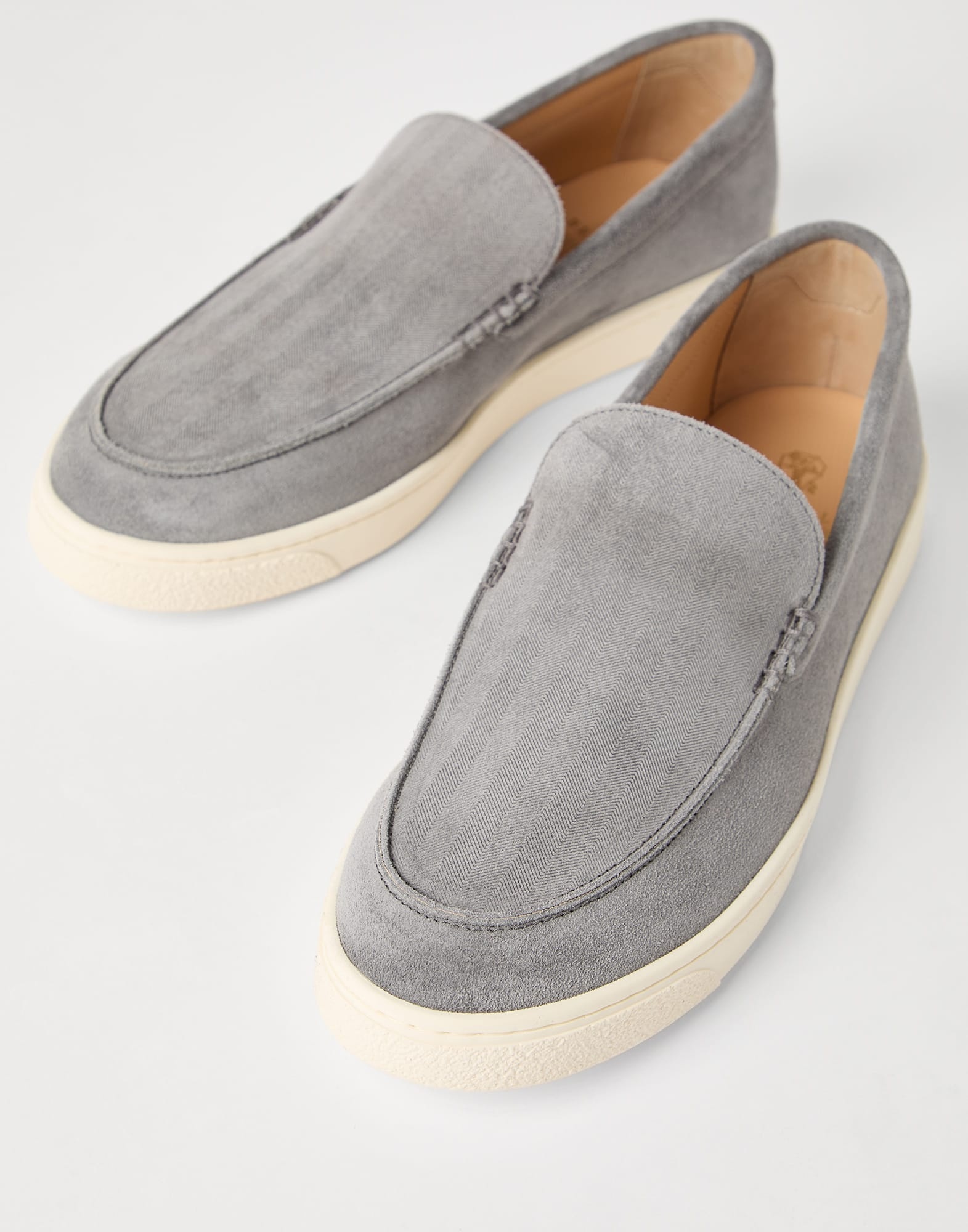 Chevron-effect suede loafers - 3