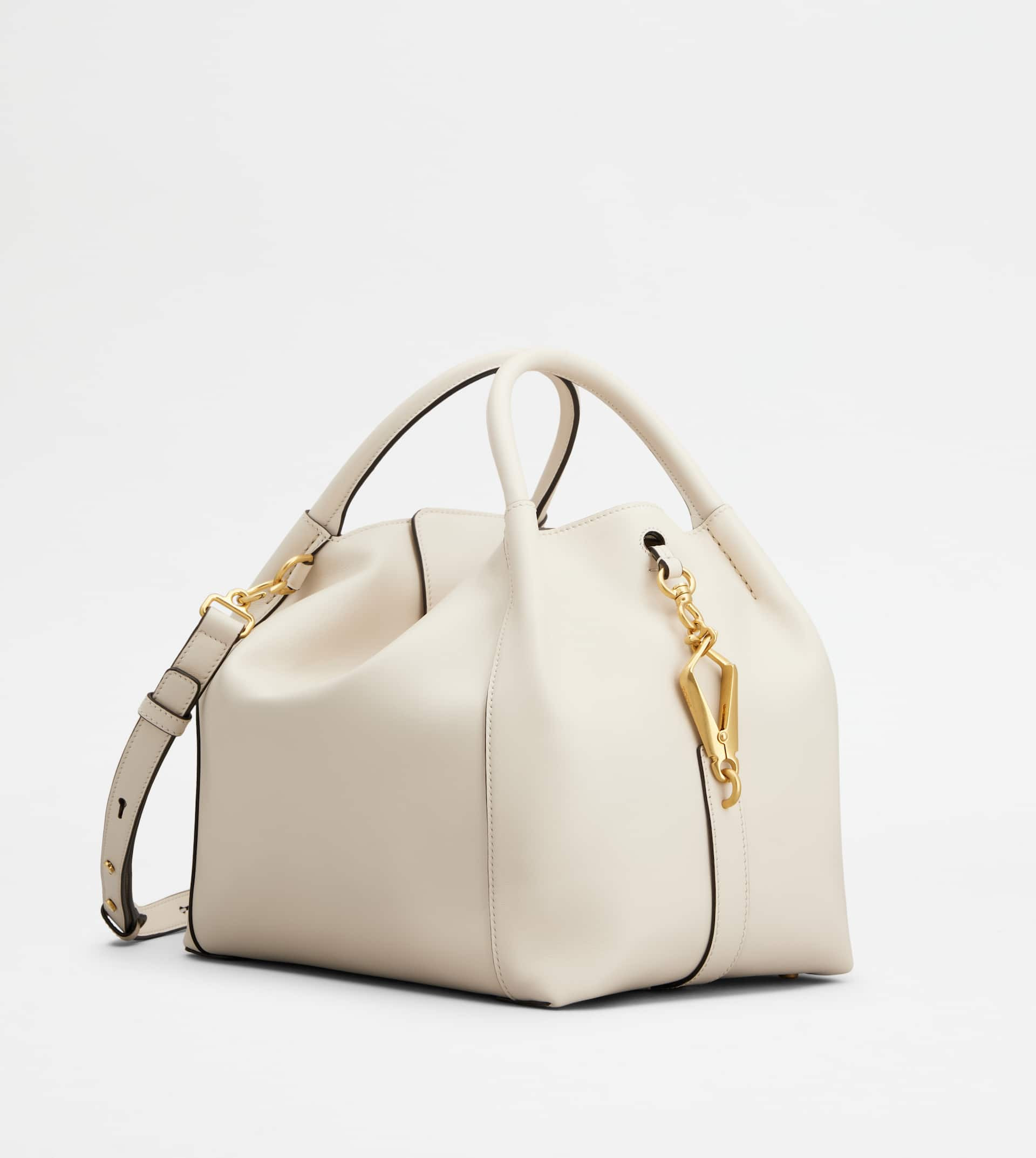 SATCHEL IN LEATHER SMALL - WHITE - 3