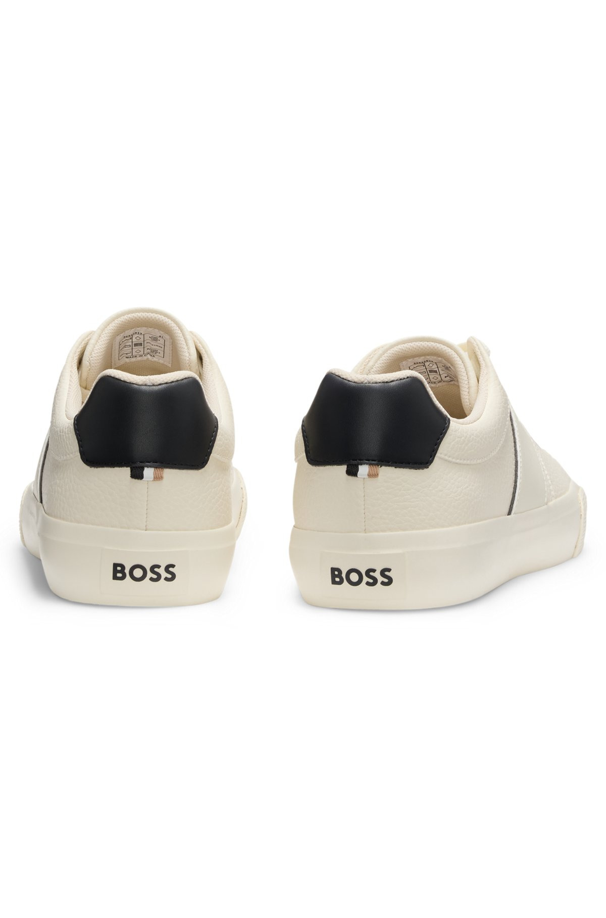 FAUX-LEATHER TRAINERS WITH PLAIN AND GRAINED TEXTURES - 5