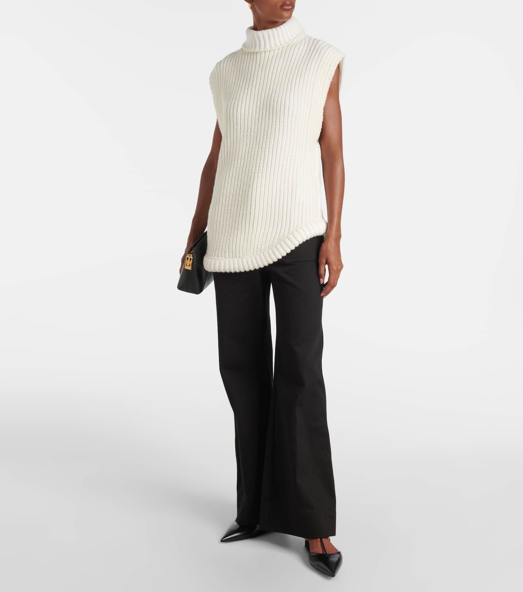 Ribbed-knit turtleneck sweater vest - 2