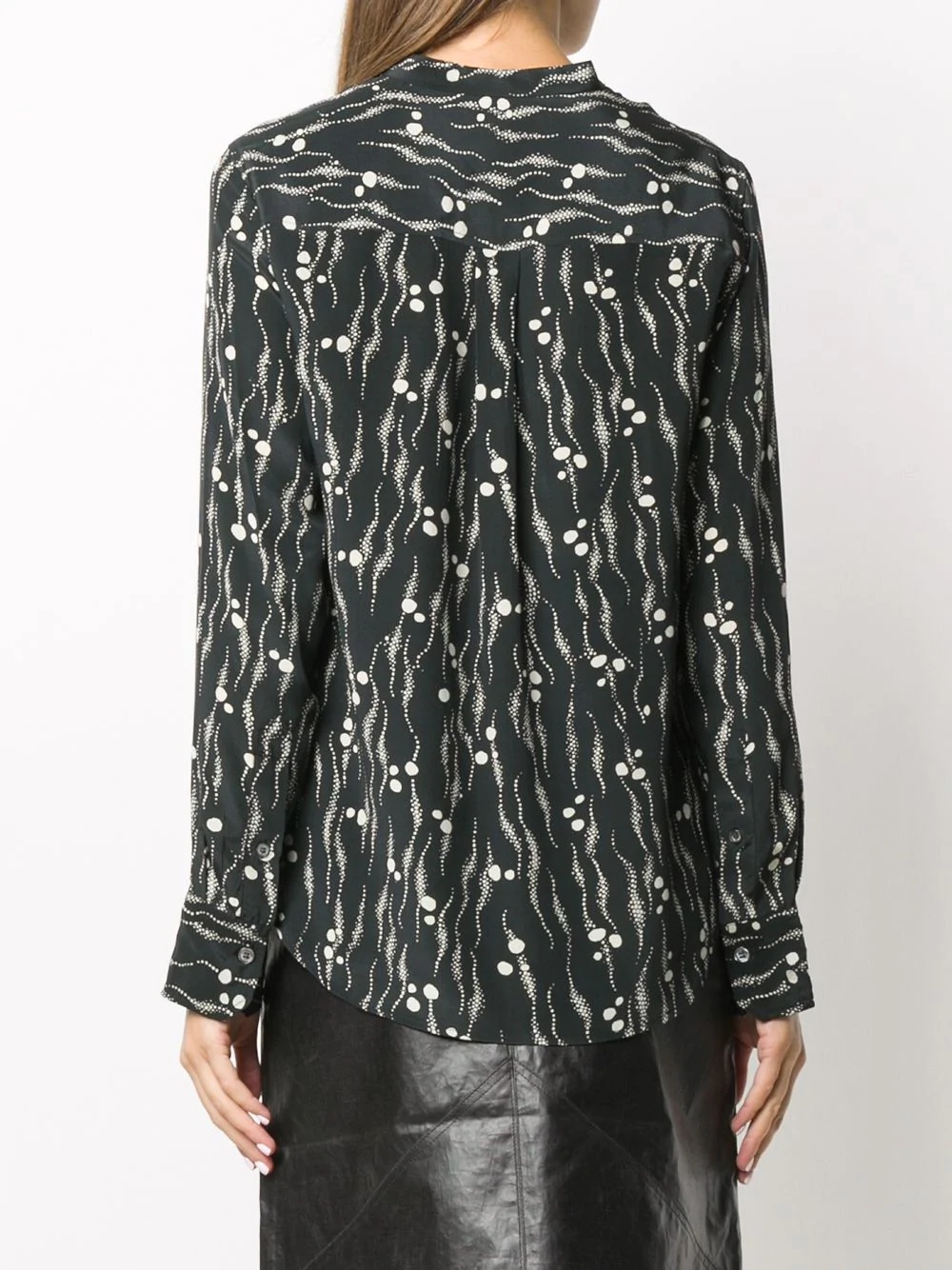 printed Mandarin collar shirt - 4