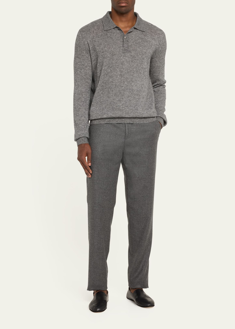 Loro Piana Men's Carlo Cashmere Flannel Trousers outlook