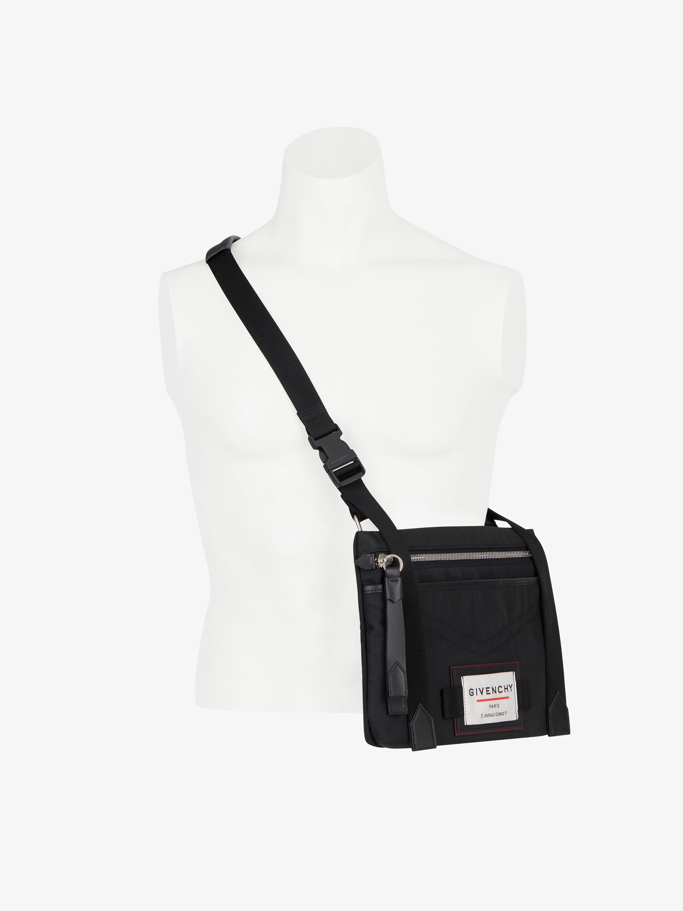 GIVENCHY Downtown flat crossbody bag in nylon - 1