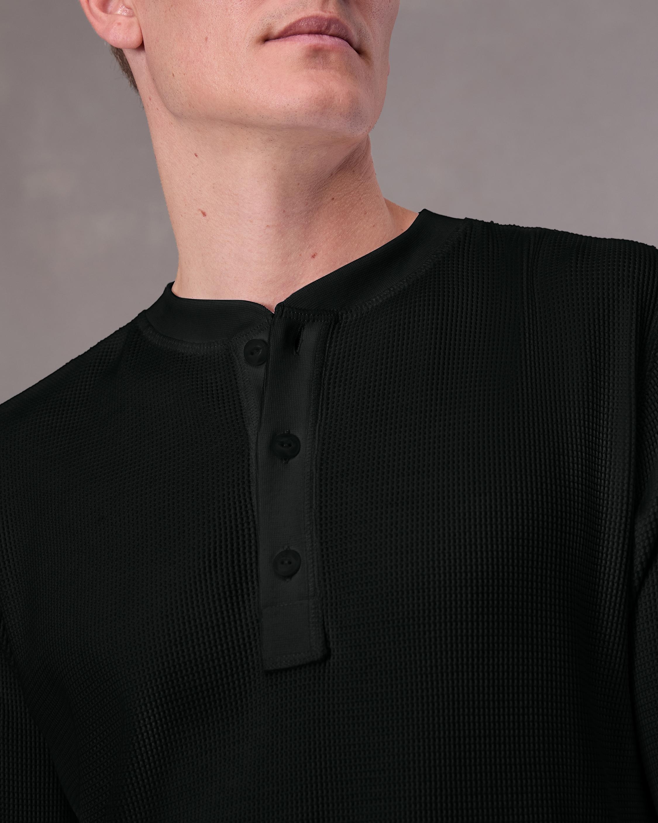 Waffle Cotton Henley - 6