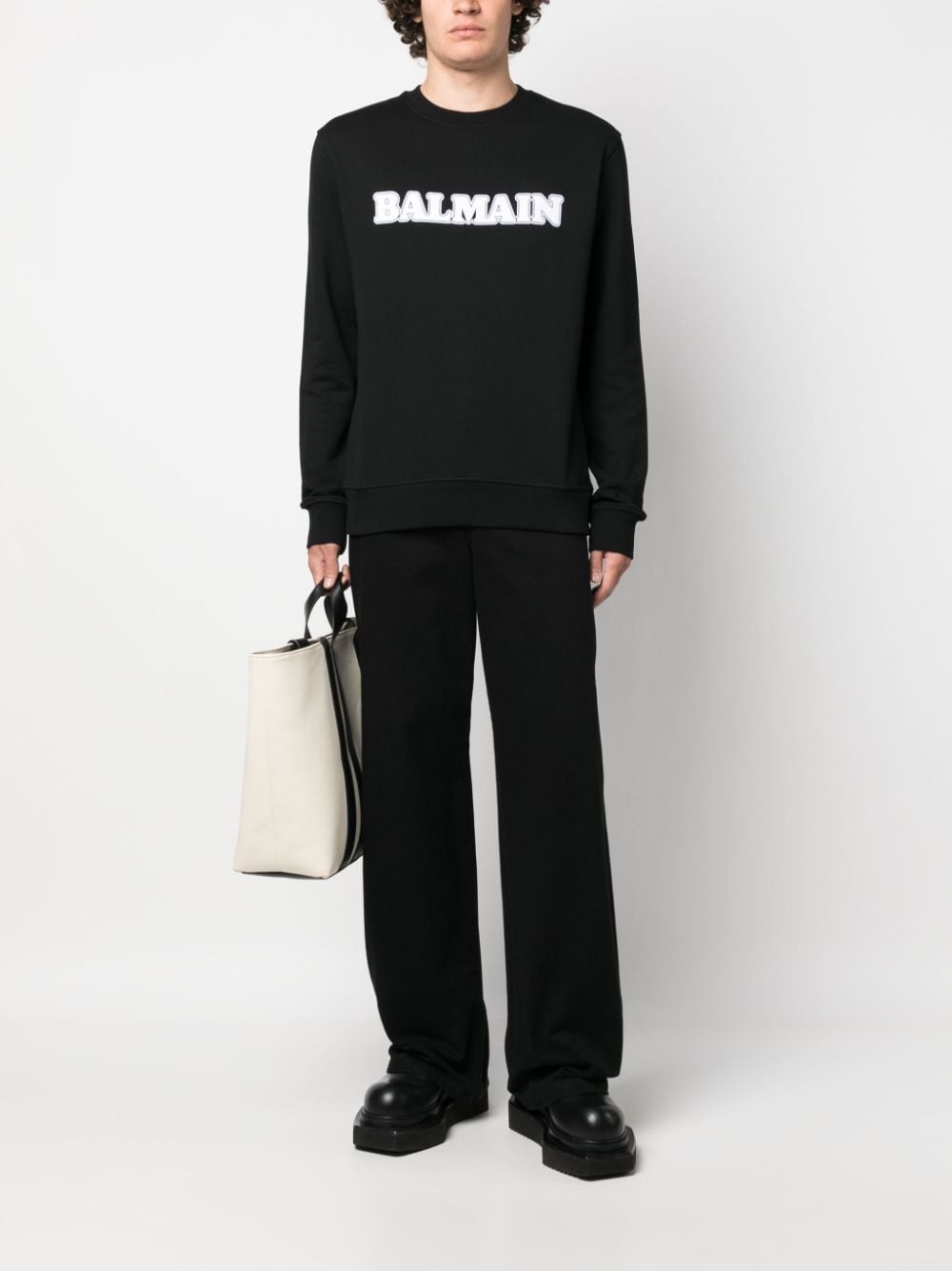 logo-print cotton sweatshirt - 2