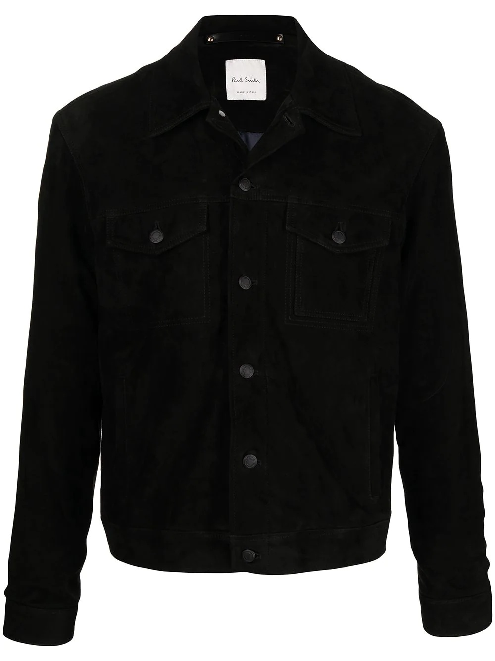 button-up suede jacket - 1