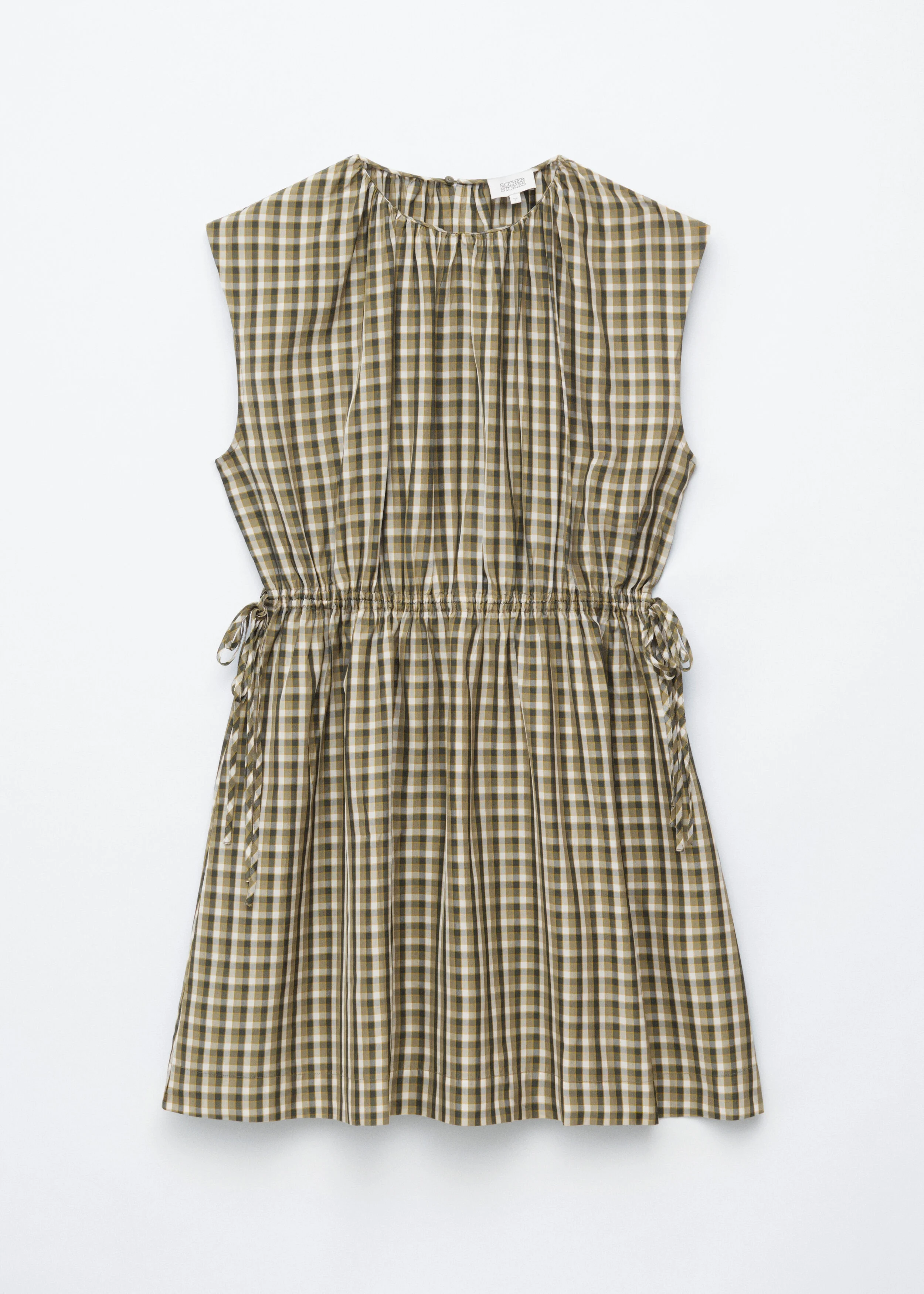 Drawstring Waist Sleeveless Dress - 1