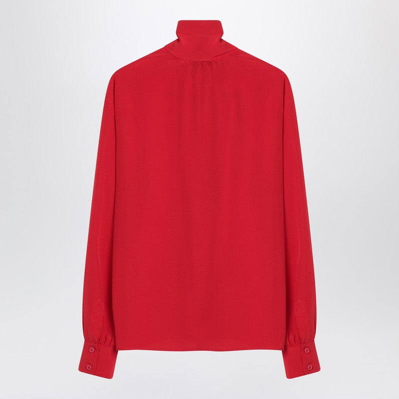 Prada Red Silk Blouse With Scarf Women - 2