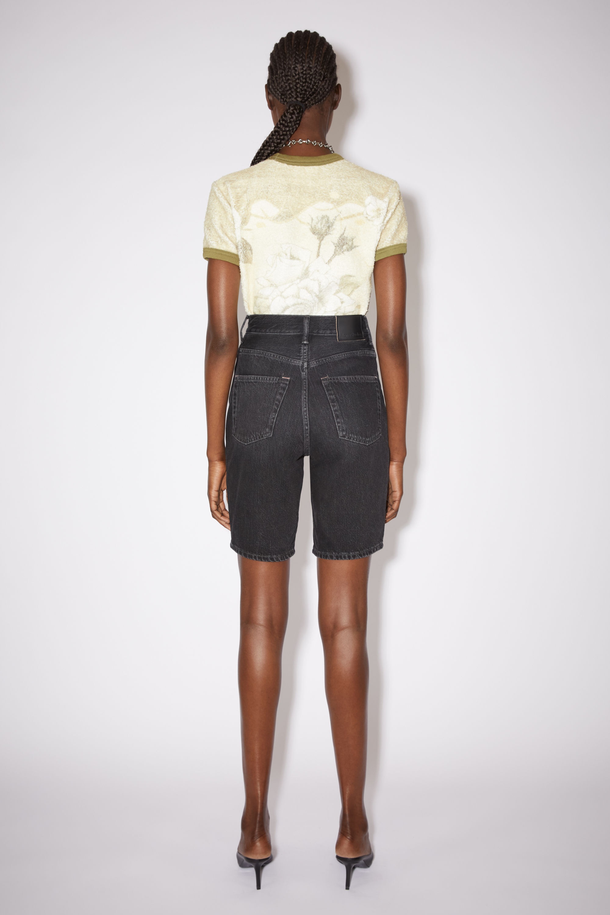 Organic denim shorts - Black - 3