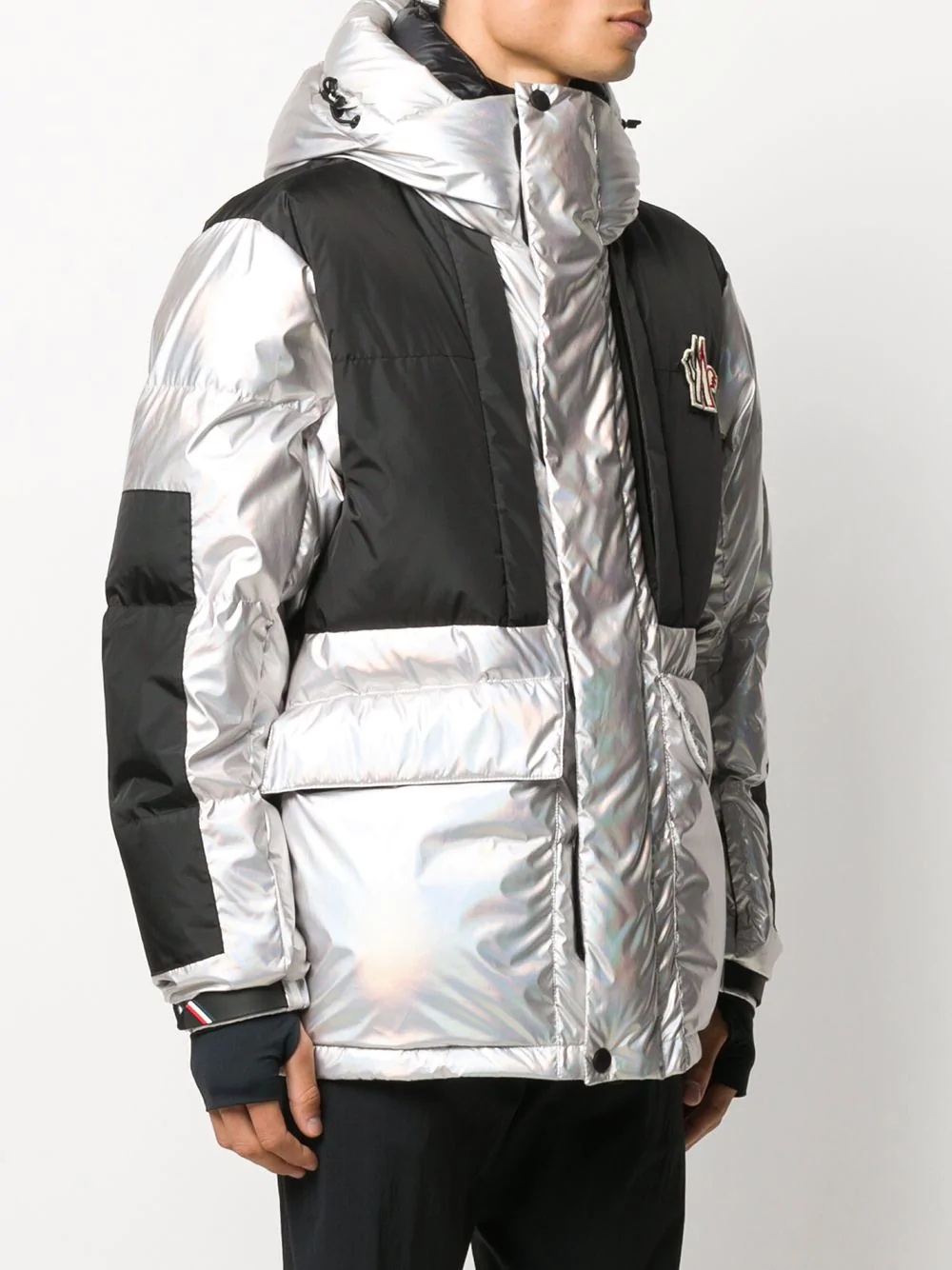 colour-block puffer jacket - 3