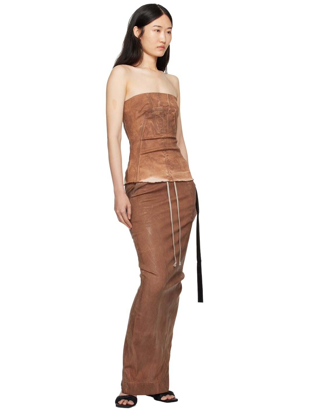 Brown Porterville Bustier Denim Top - 4