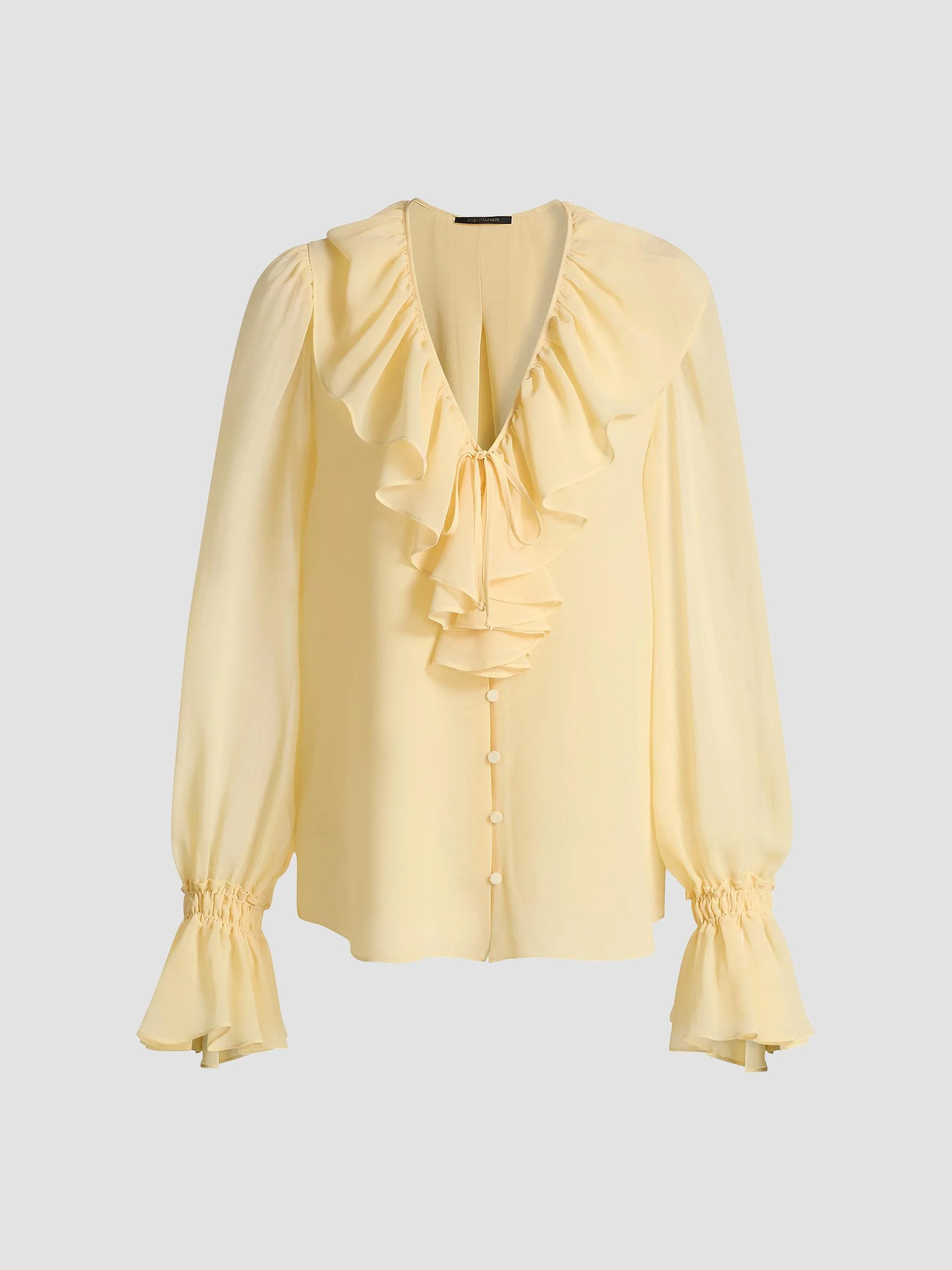 Women's Joslyn Ruffled Chiffon Blouse - Chamomile - 1