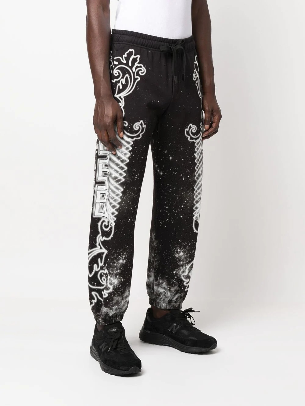 galaxy-print cotton track-pants - 3