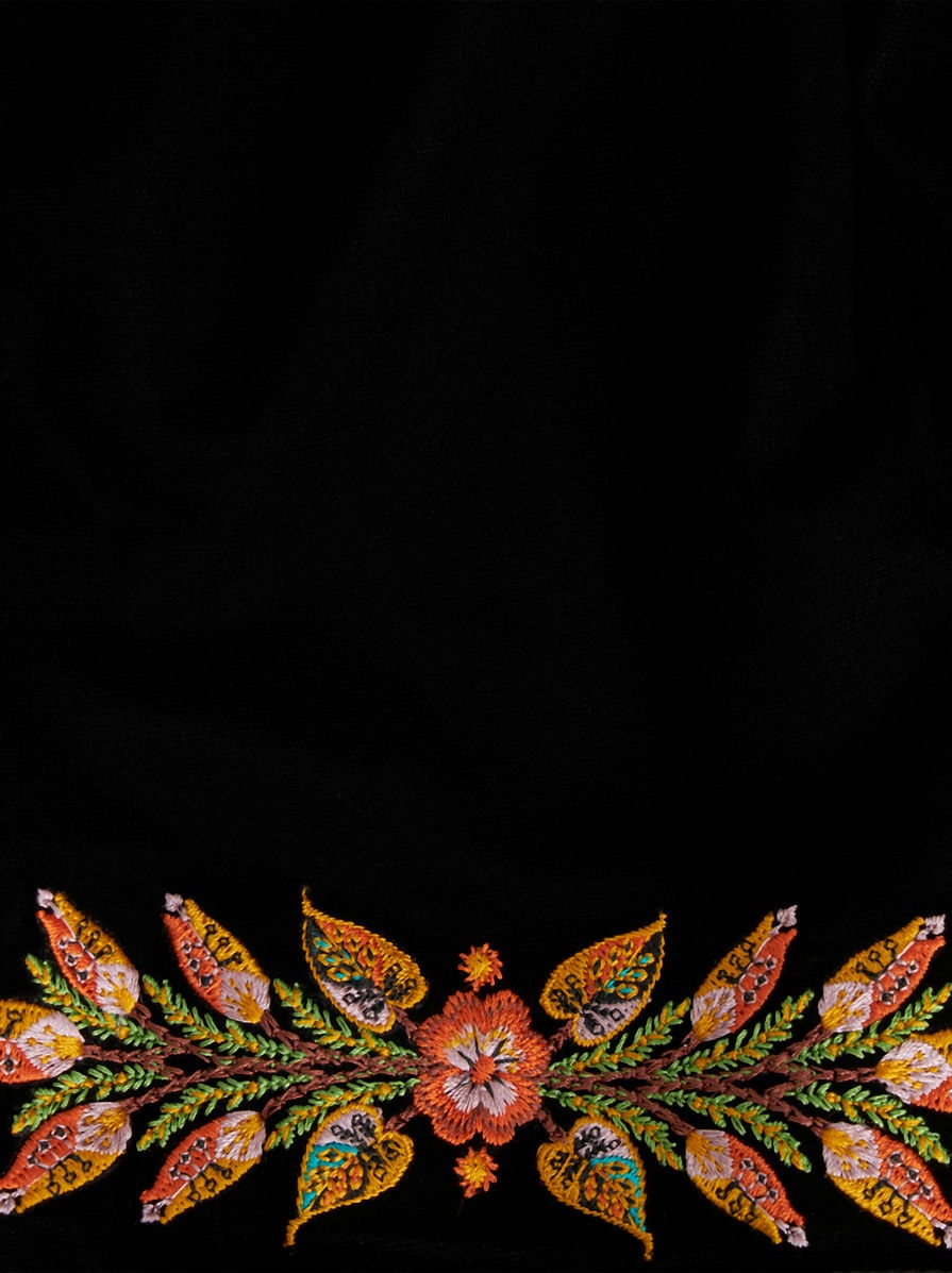 VELVET ROBE JACKET WITH FOLIAGE EMBROIDERY - 6