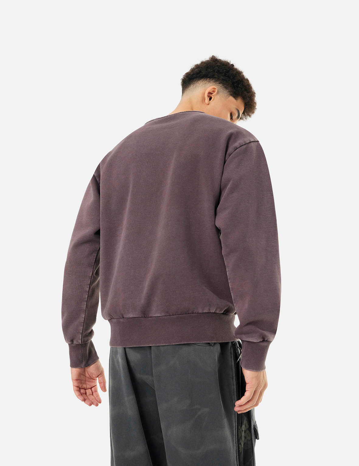 Garment Dyed Multi-Logo Print Relax Fit Sweatshirt - 8