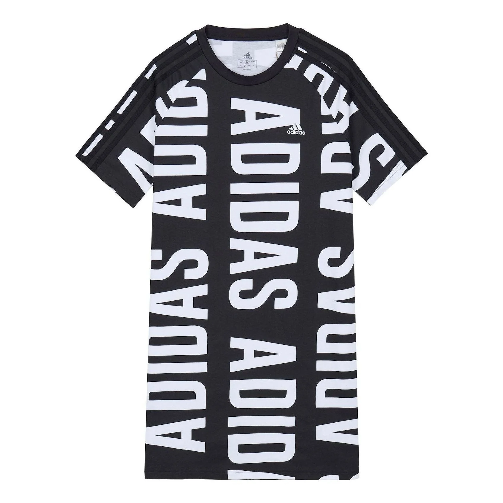 (WMNS) adidas Essentials Oversized Allover Print Dress 'Black White' HC9267 - 1