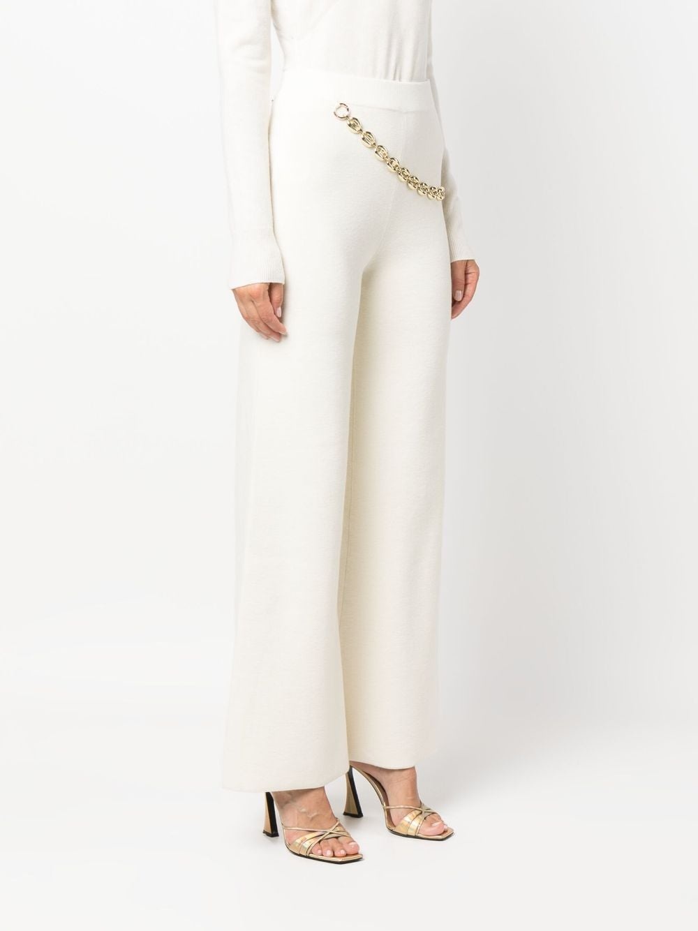 chainmail-detail knitted trousers - 3