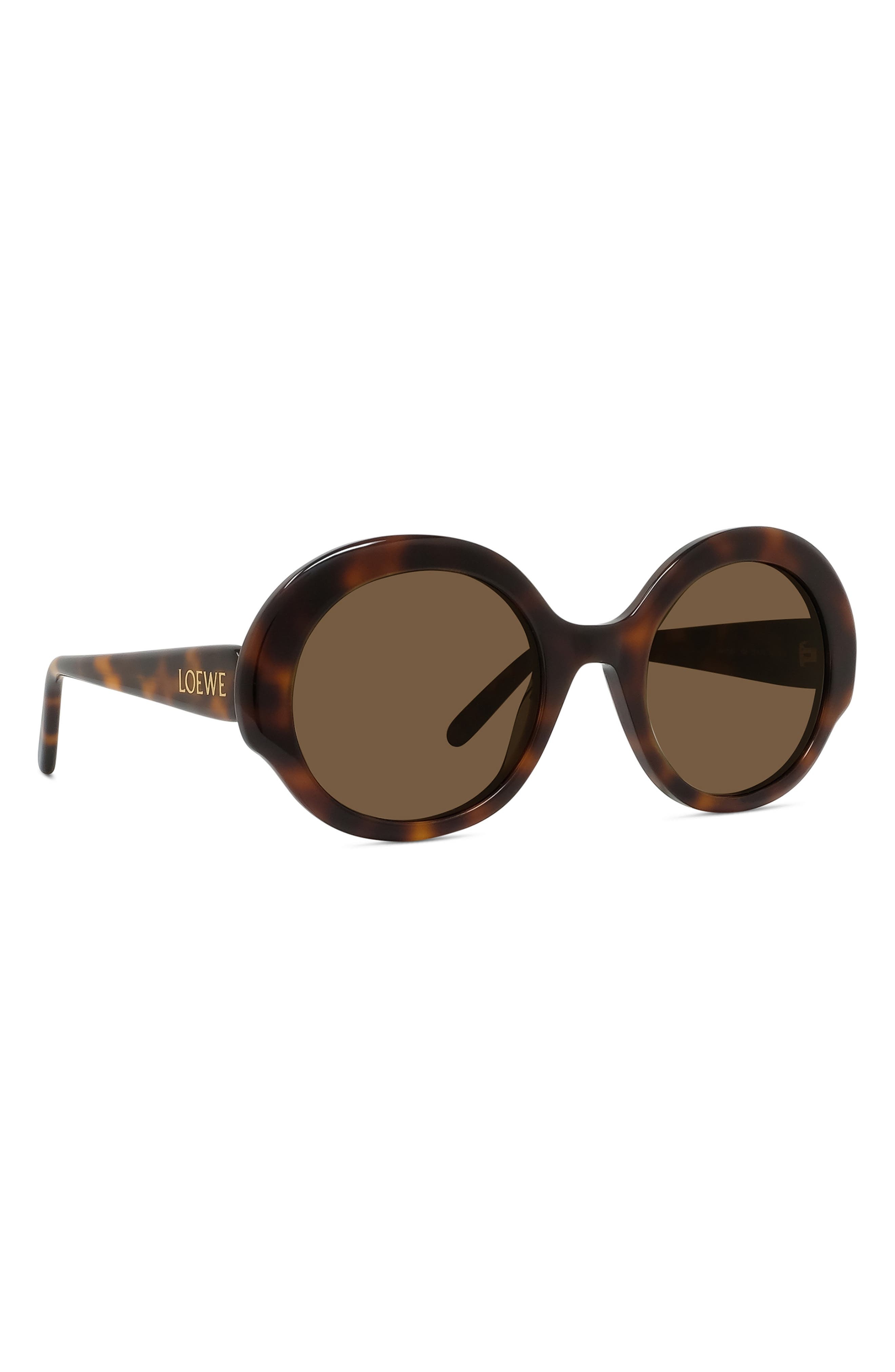 Loewe Thin 52mm Round Sunglasses in Dark Havana /Brown at Nordstrom - 3
