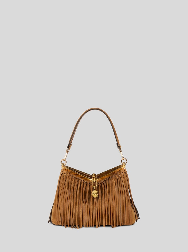 MEDIUM SUEDE VELA BAG WITH FRINGING 1