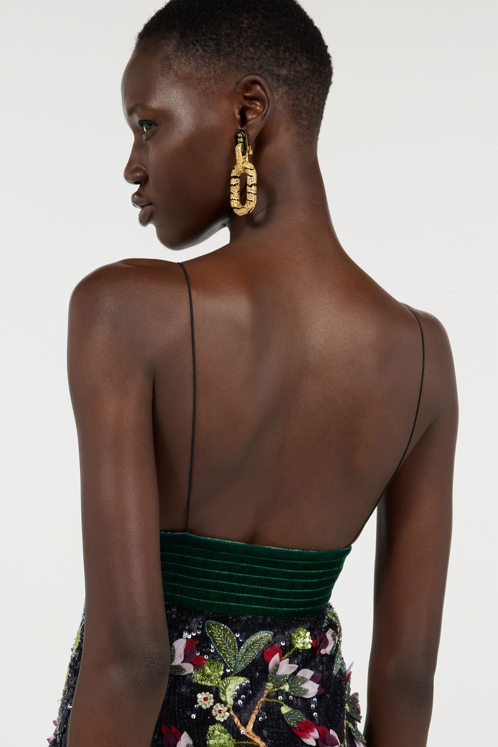 Golden Drop Earrings With Tiger Skin Pattern - 2