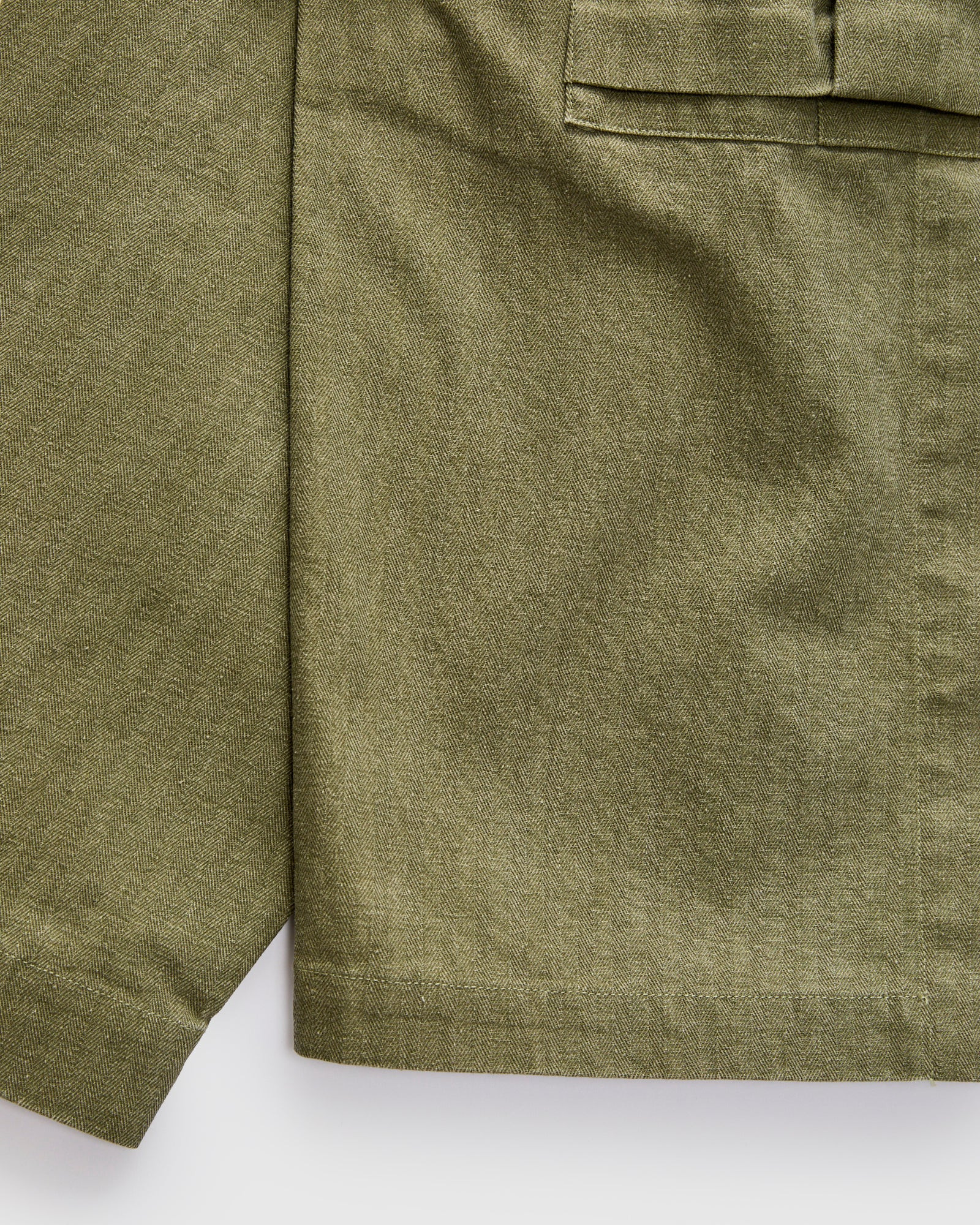 M43 Overshirt in Olive Herringbone Twill - 6