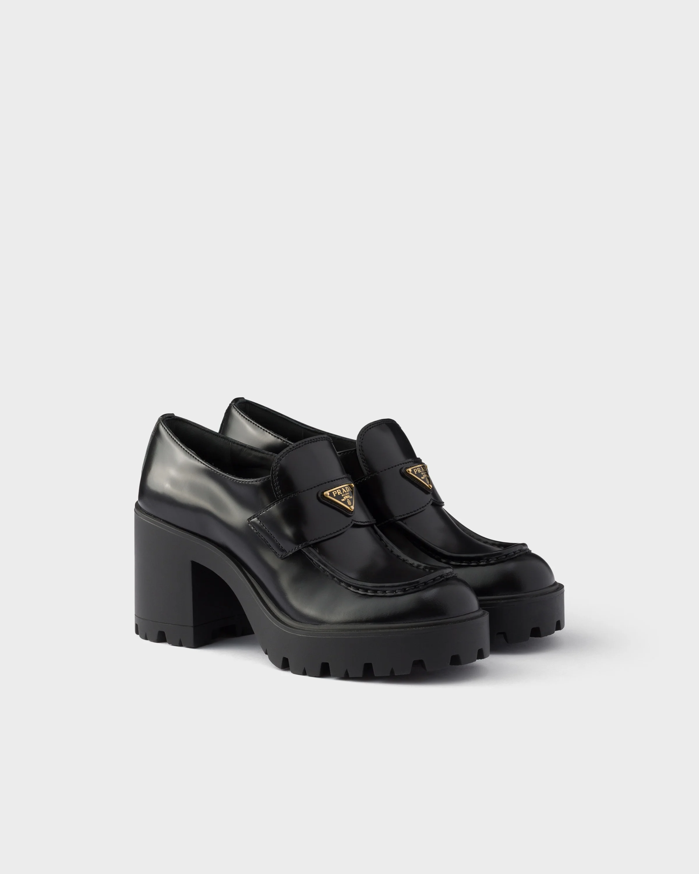 Brushed leather loafers - 1