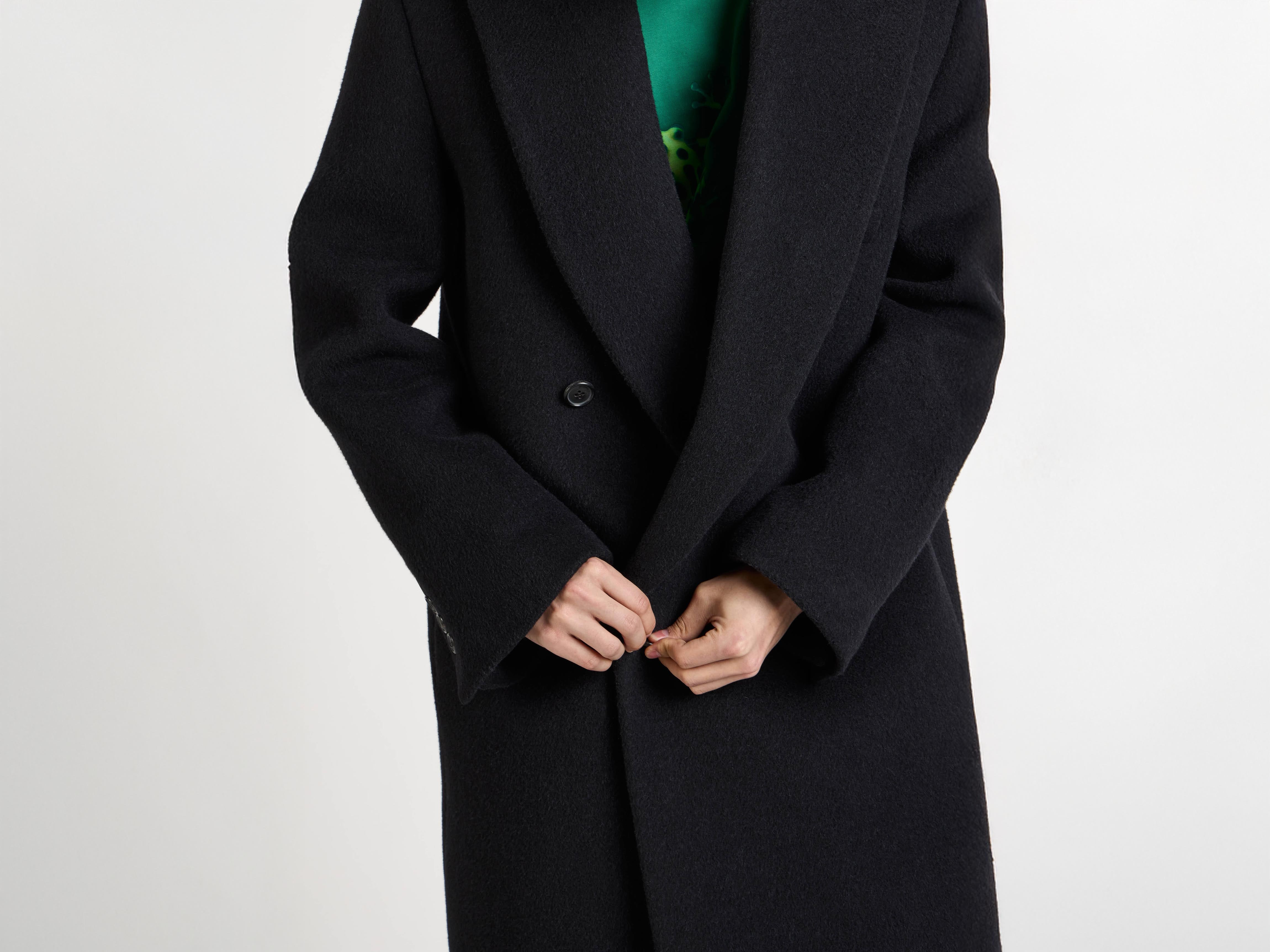 DOUBLE BREASTED FORMAL COAT IN BLACK - 4