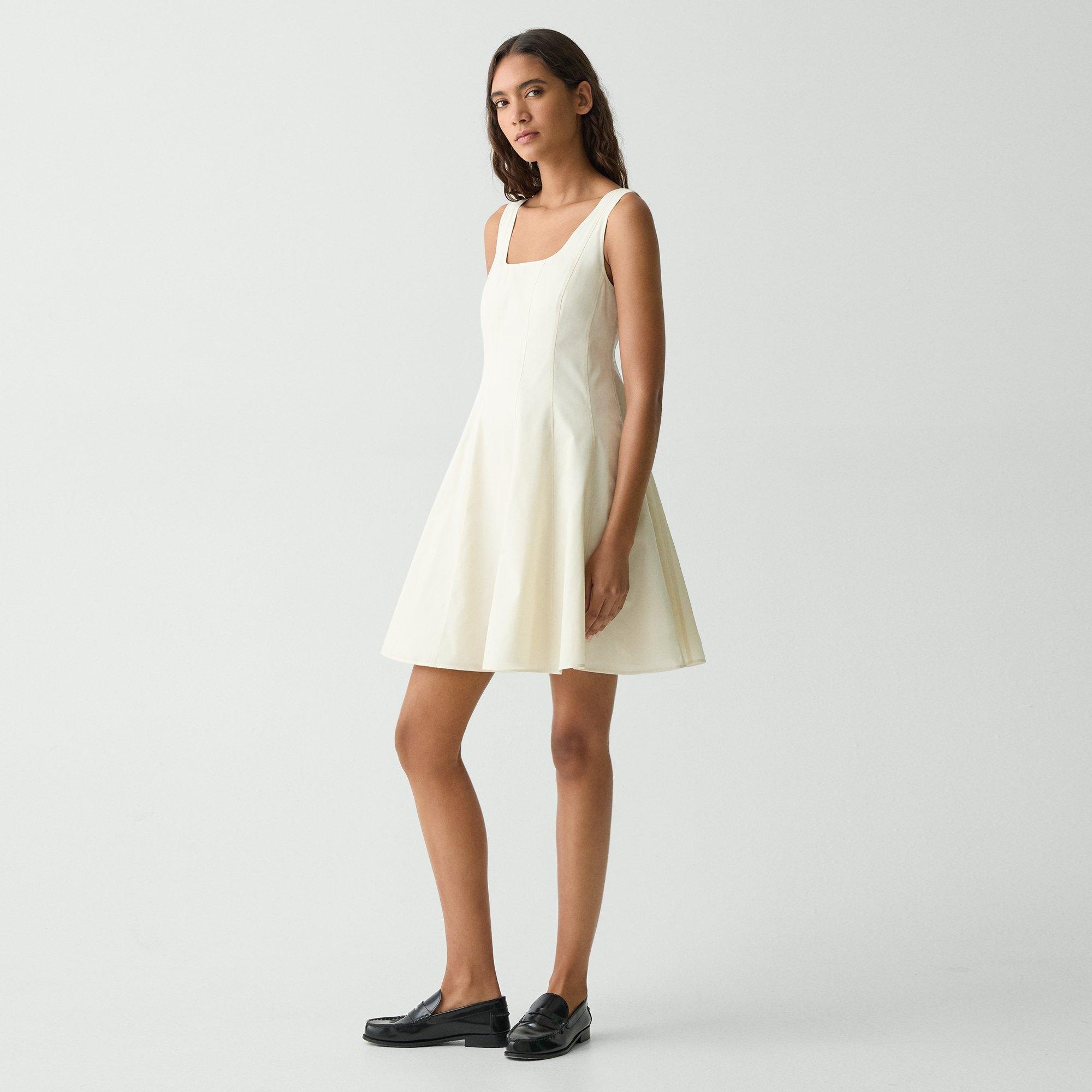 Sleeveless Fit-and-Flare Dress in Sleek Poplin - 3