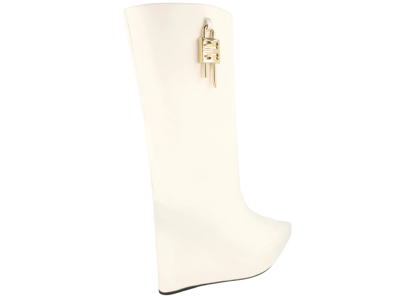 Givenchy G-Lock Leather Wedge Boots Ivory (Women's) - 3