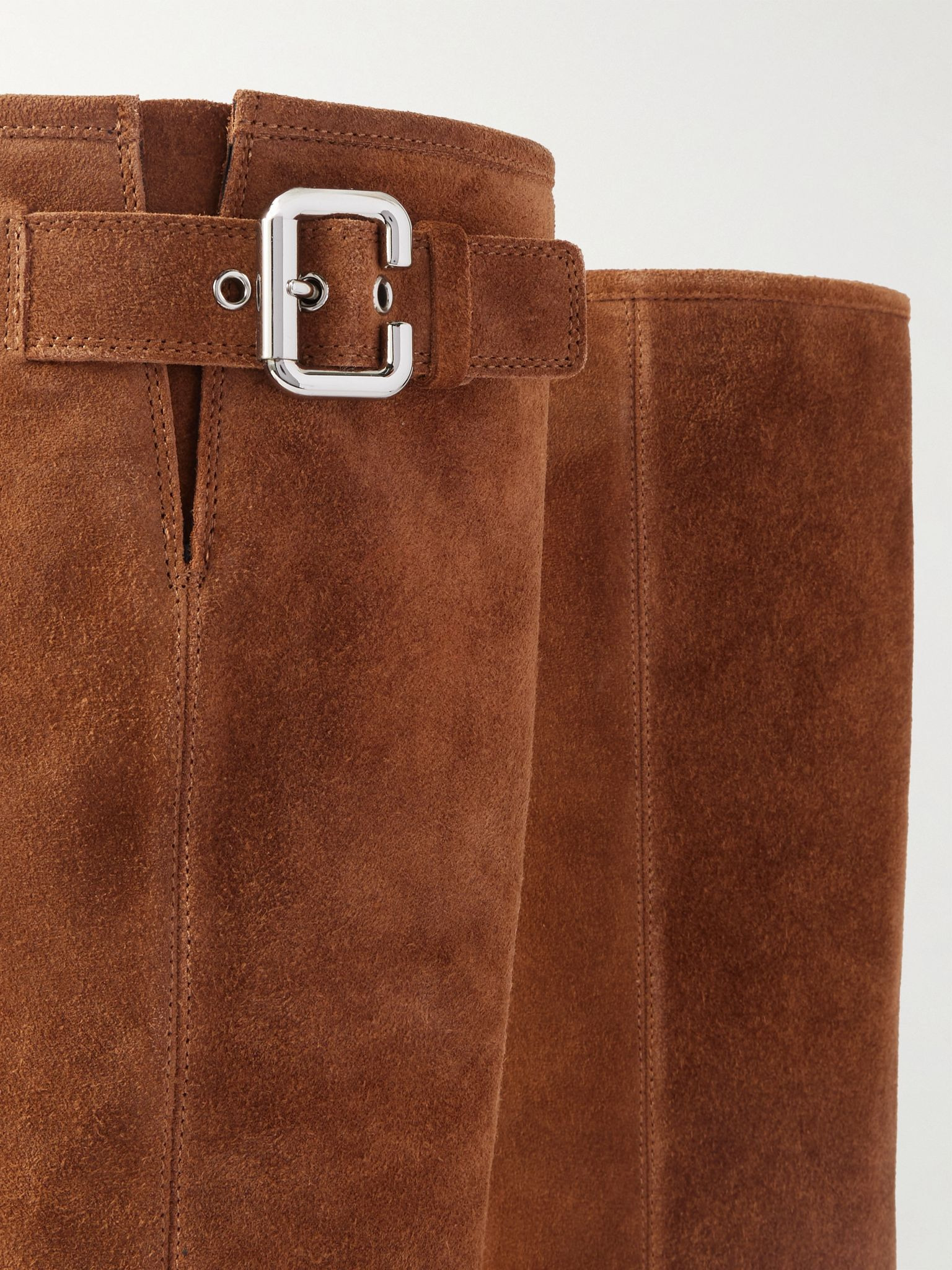 Buckled suede boots Brown - 4