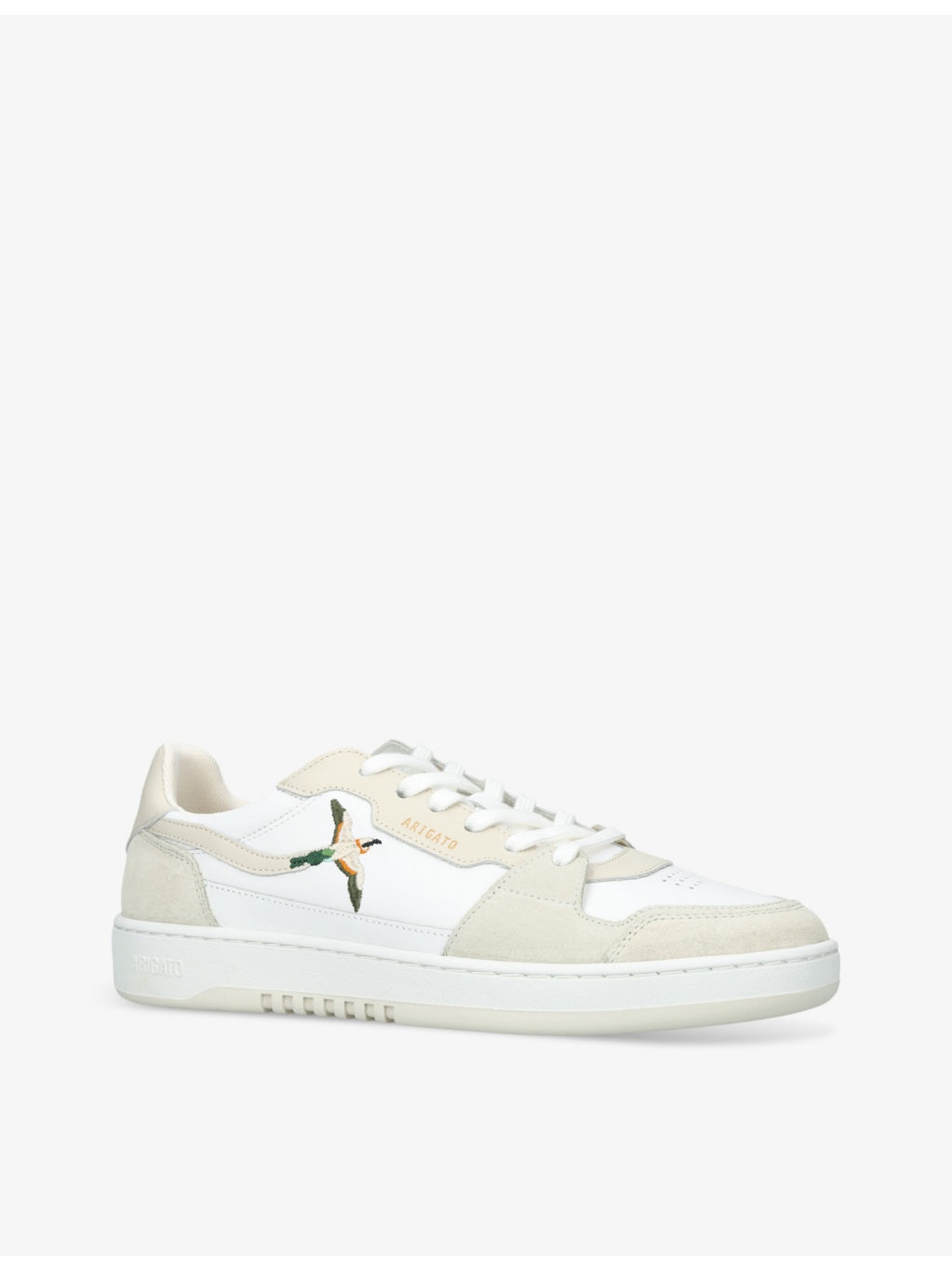 Dice Lo bird-motif leather and suede low-top trainers - 3