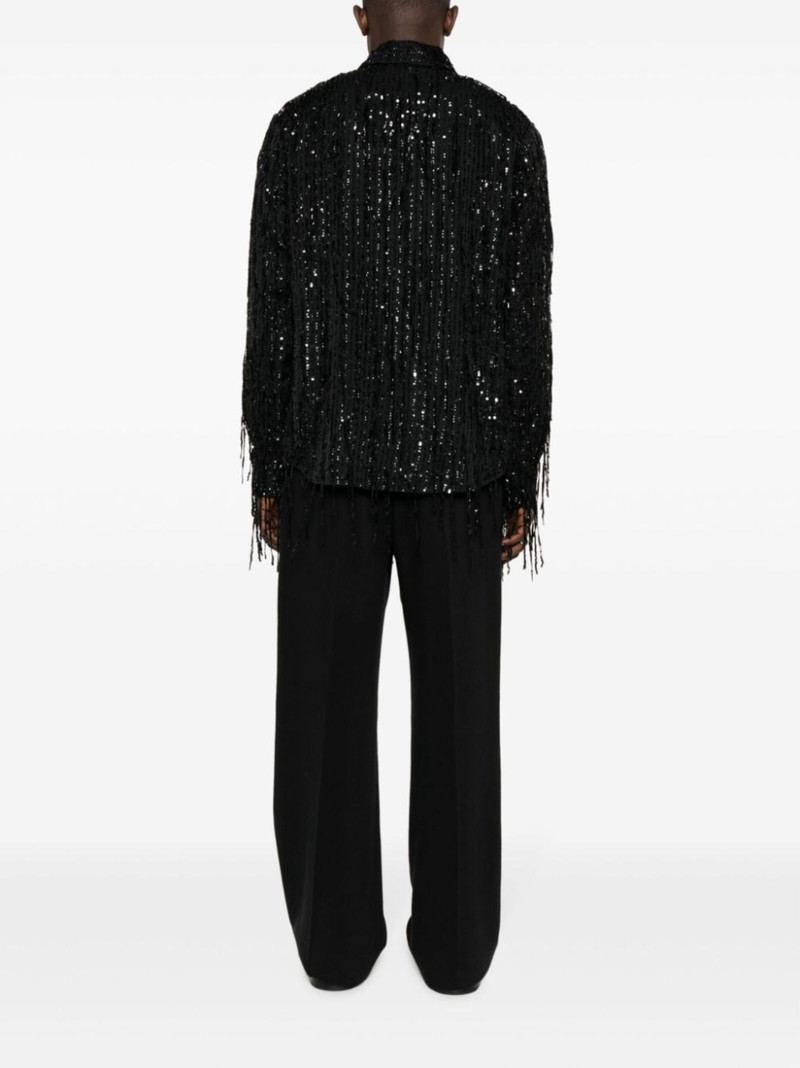 sequin-embellished straight-point collar shirt 4