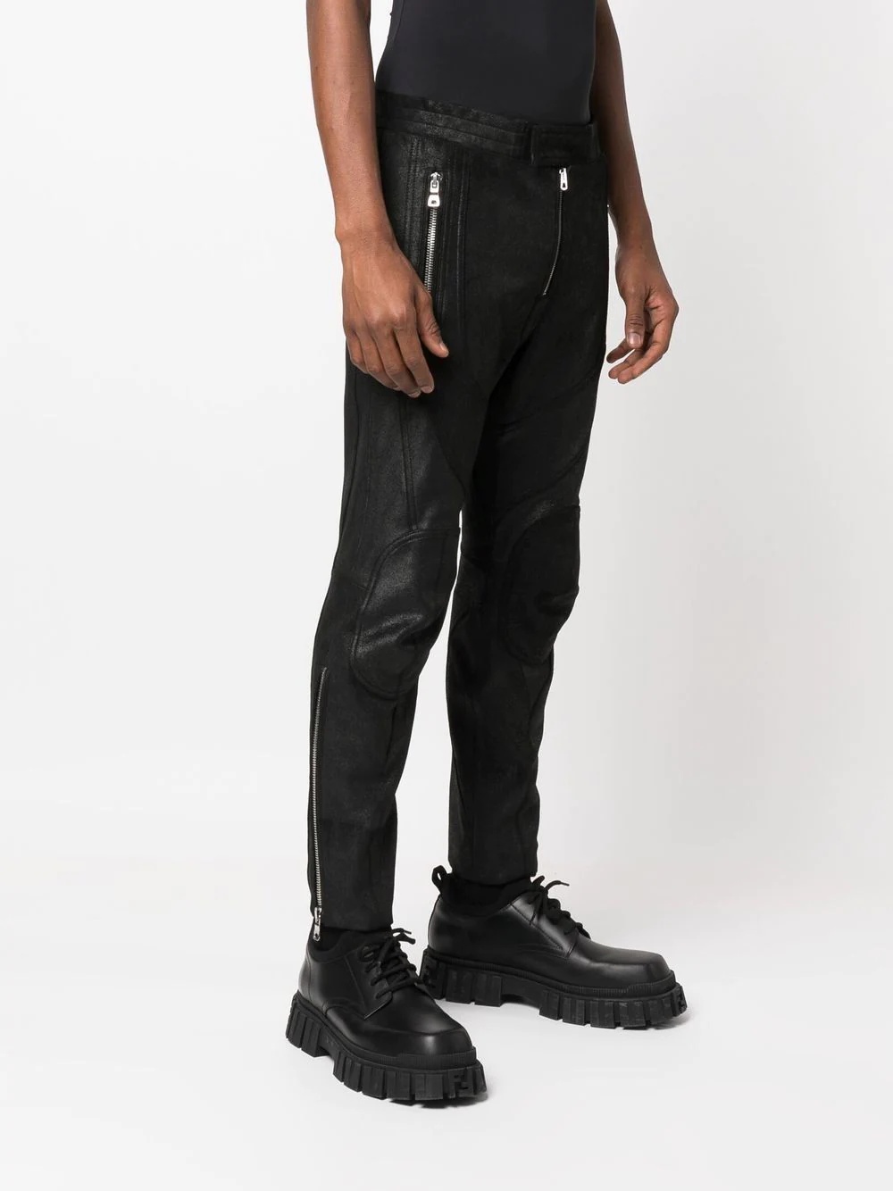 zip-detail skinny-cut trousers - 3