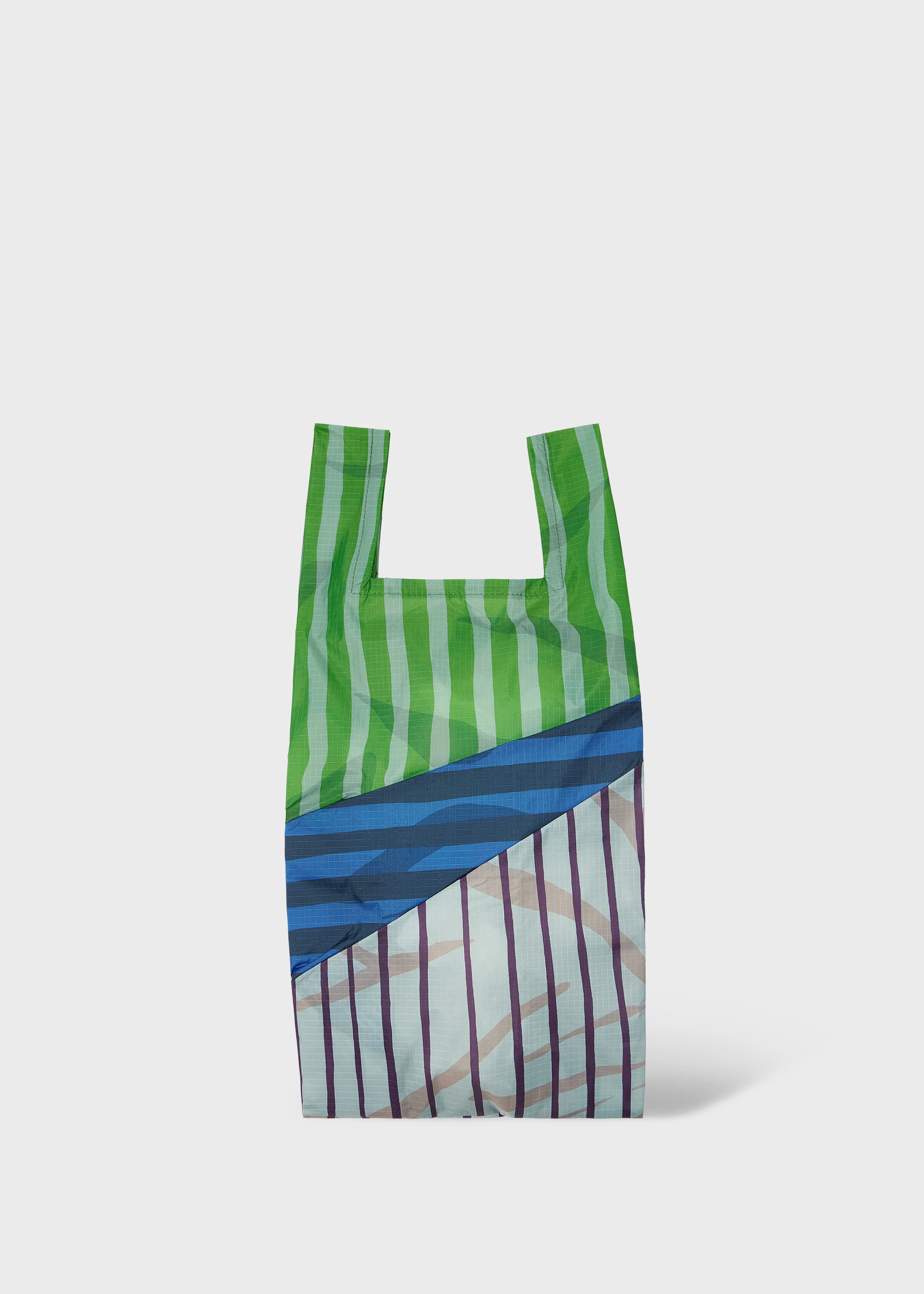 Susan Bijl x Paul Smith - Green Mixed-Stripe 'The New Shopping Bag' Medium - 1