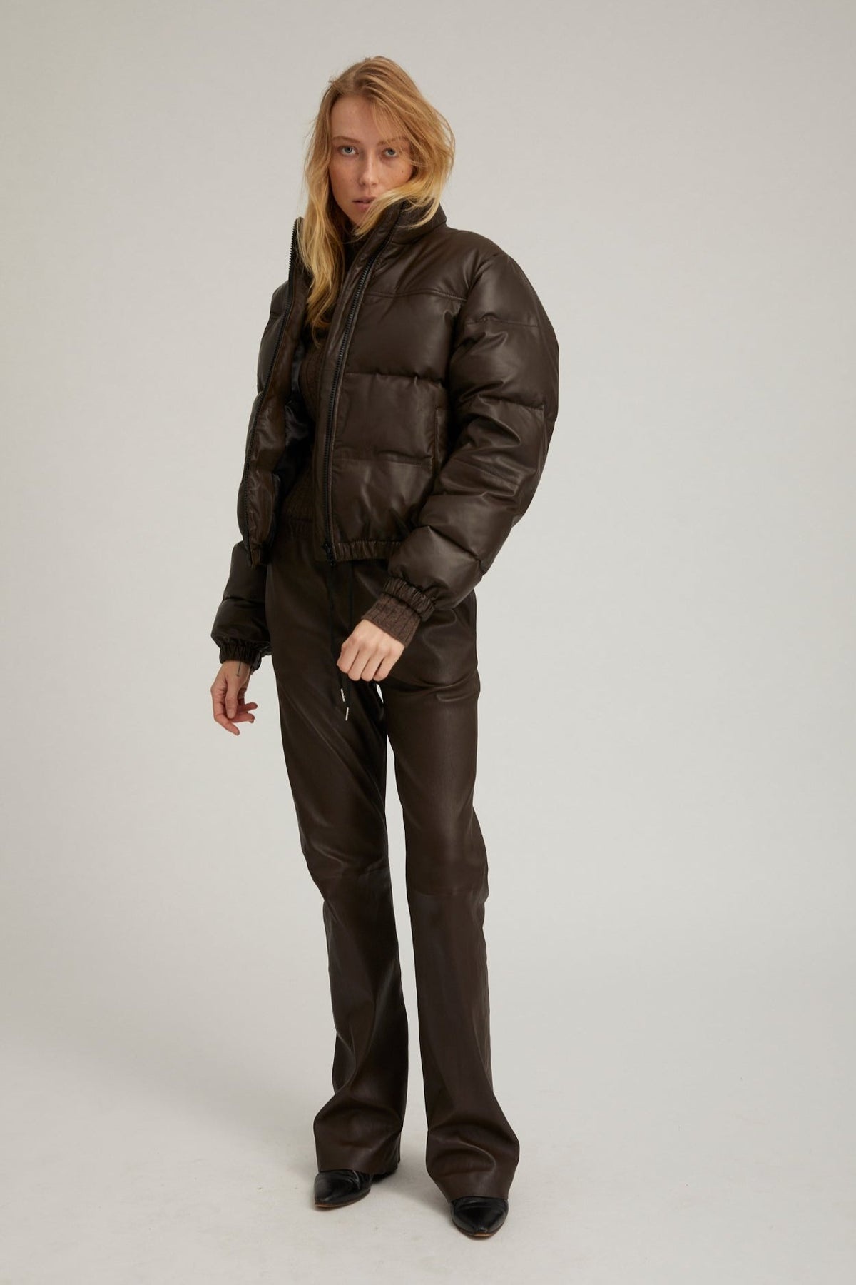 AMERICANO LEATHER PUFFER - 3
