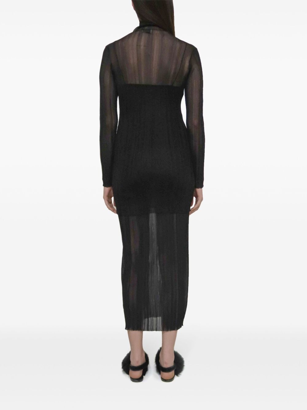 sheer plissé skirt - 4
