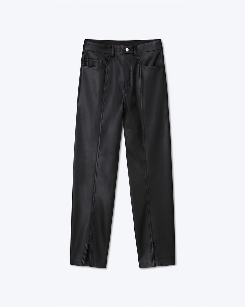 TIBES - Split-hem regenerated leather pants - Black 5