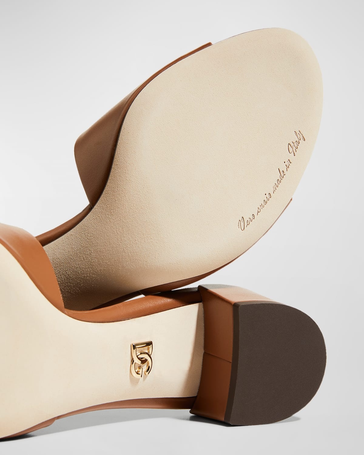 DG Cutout Leather Slide Sandals - 4