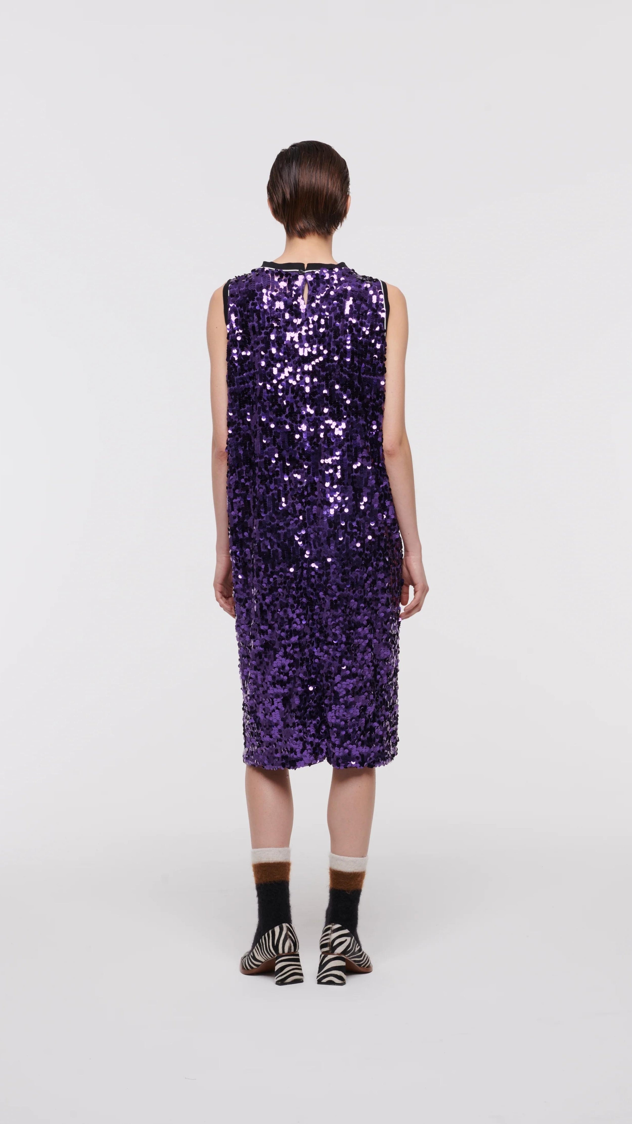 Color Block Sequin Dress - 4