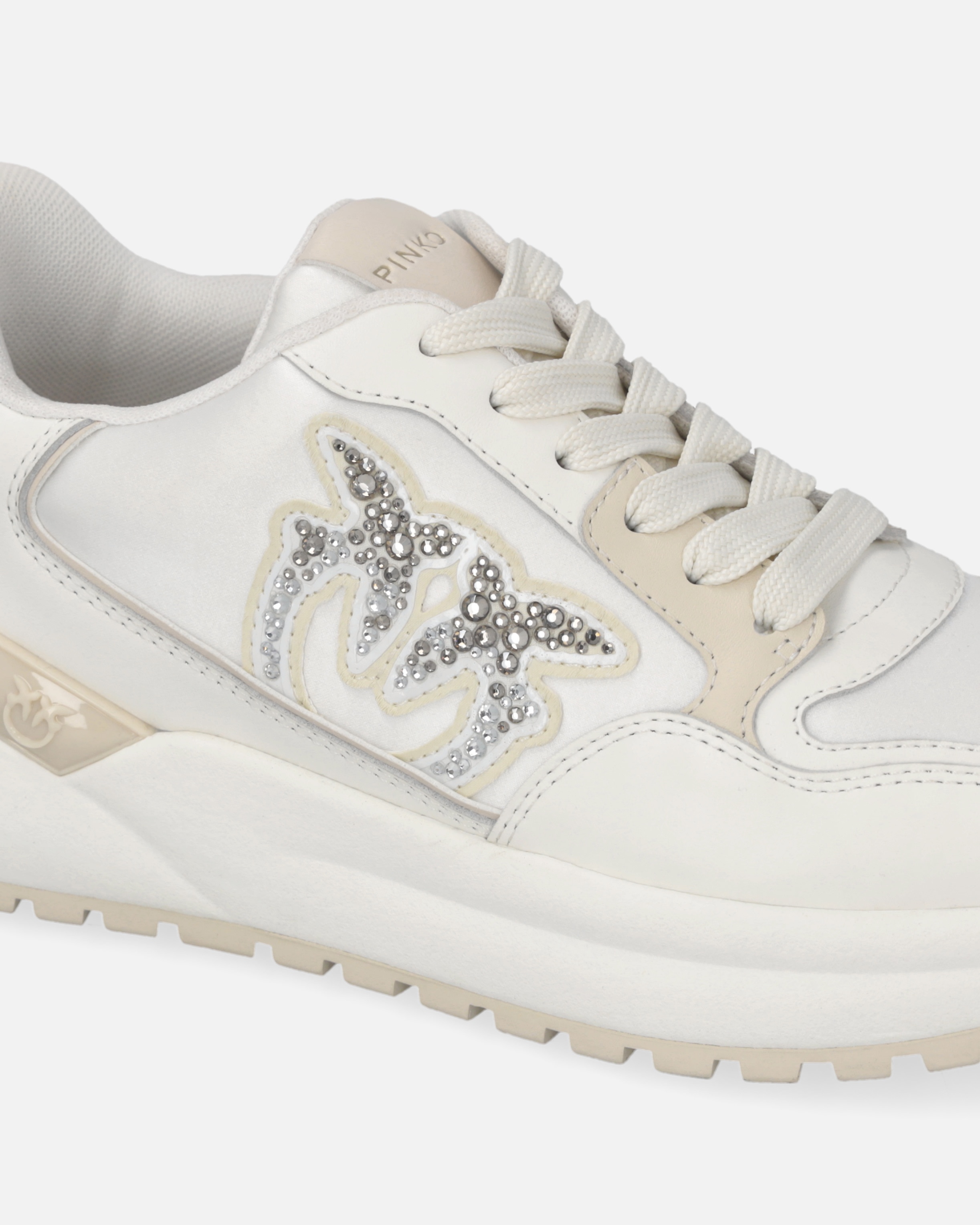 CHUNKY SNEAKERS WITH SATIN AND RHINESTONES - 4