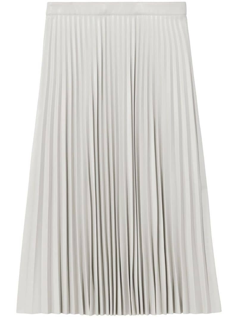 pleated faux-leather skirt - 2