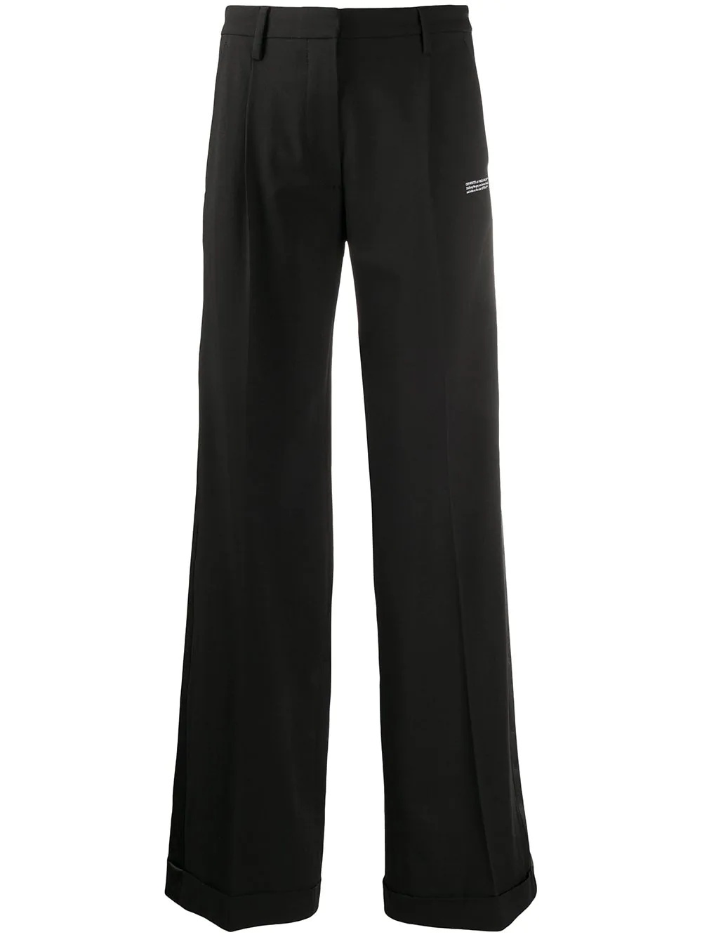 logo-panel straight trousers - 1