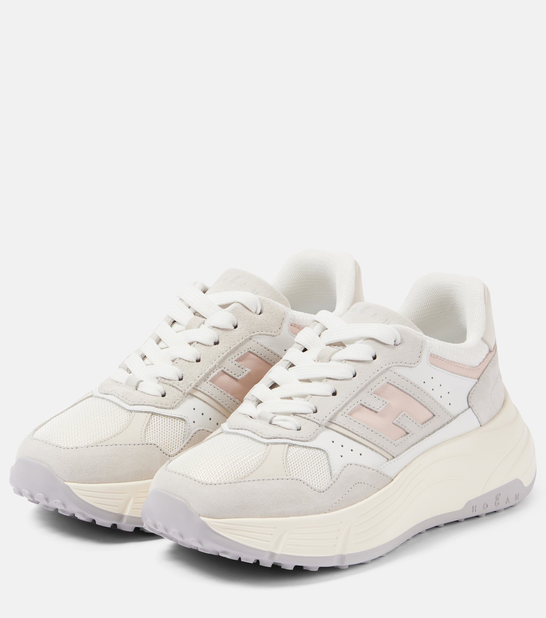 Hi-Fi glitter suede and leather sneakers - 4