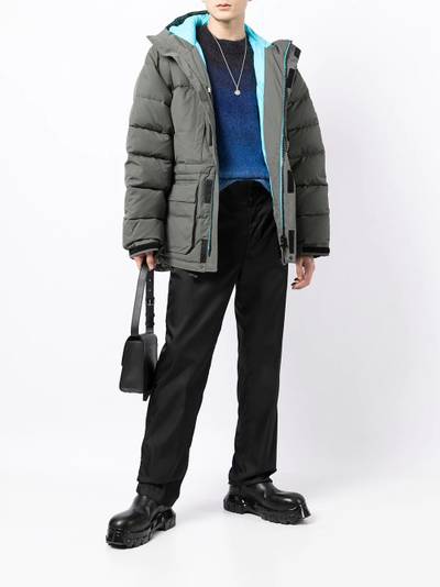 MSGM contrast hood padded coat outlook