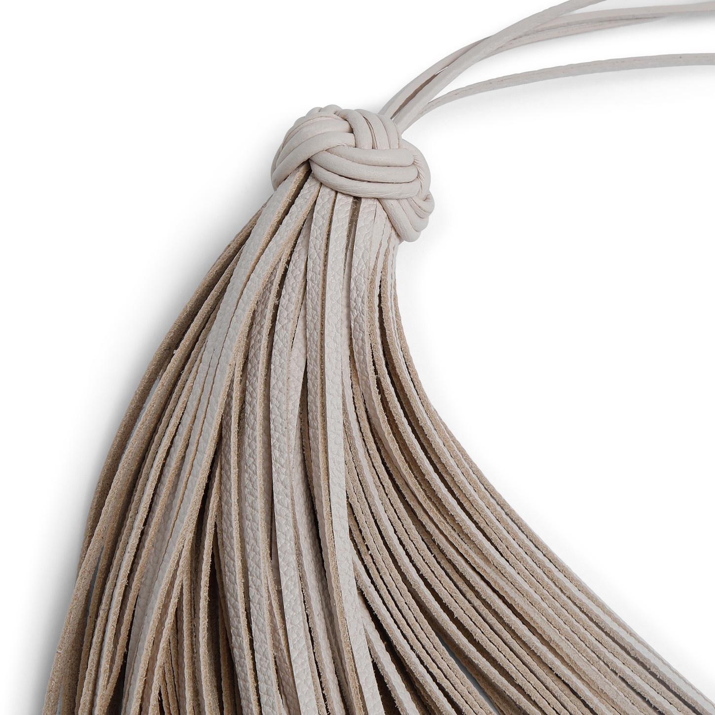 Beige leather tassel charm - 2