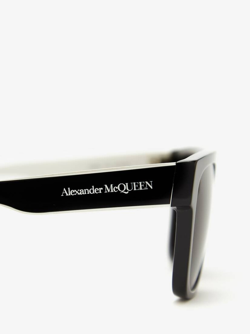 Selvedge Flat Top Sunglasses in Black/white 4