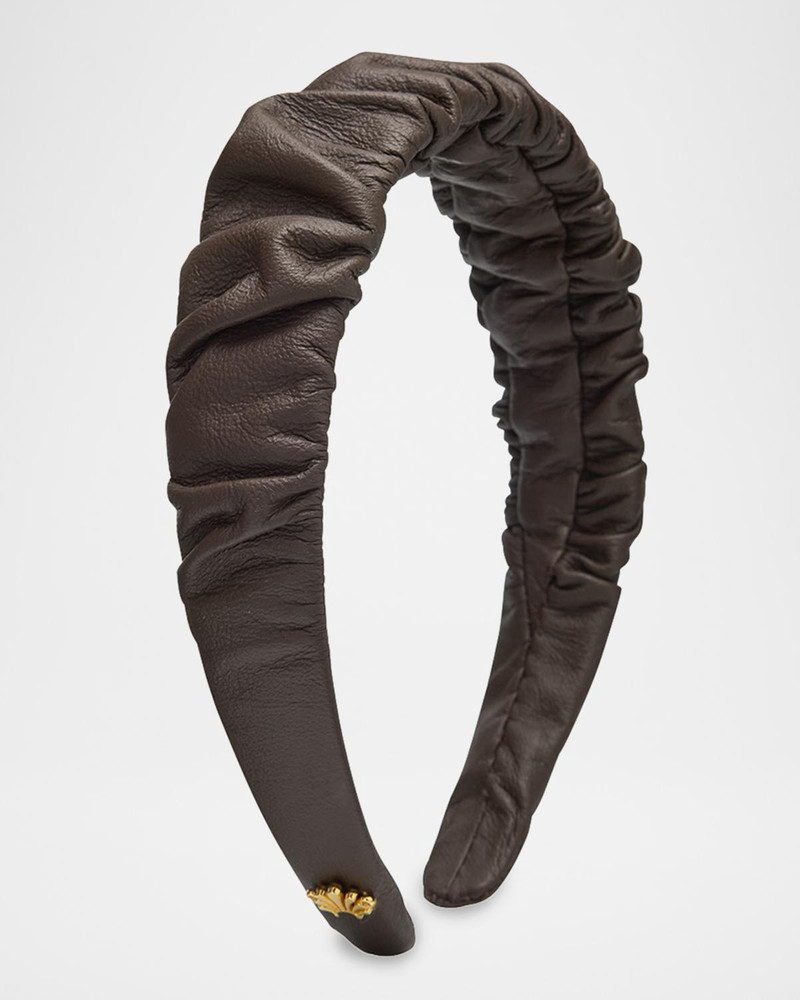 Kelly Ruched Leather Headband 1
